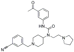 N'-(3-ACETYLPHENYL)-N-[1-(3-CYANOBENZYL)PIPERIDIN-4-YL]-N-(2-PYRROLIDIN-1-YLETHYL)UREA 结构式