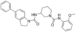 N-(1-([(2-METHOXYPHENYL)AMINO]CARBONYL)PIPERIDIN-3-YL)-5-PHENYLINDOLINE-1-CARBOXAMIDE 结构式