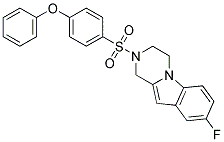8-FLUORO-2-[(4-PHENOXYPHENYL)SULFONYL]-1,2,3,4-TETRAHYDROPYRAZINO[1,2-A]INDOLE 结构式