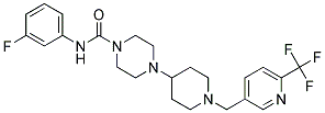 N-(3-FLUOROPHENYL)-4-(1-([6-(TRIFLUOROMETHYL)PYRIDIN-3-YL]METHYL)PIPERIDIN-4-YL)PIPERAZINE-1-CARBOXAMIDE 结构式