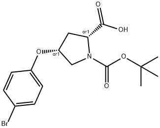 (2S,4S)-4-(4-BROMOPHENOXY)-1-(TERT-BUTOXY-CARBONYL)-2-PYRROLIDINECARBOXYLIC ACID 结构式