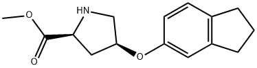 METHYL (2S,4S)-4-(2,3-DIHYDRO-1H-INDEN-5-YLOXY)-2-PYRROLIDINECARBOXYLATE 结构式