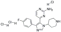 5-(2-AMINOPYRIMIDIN-4-YL)-4-(4-FLUOROPHENYL)-1-(4-PIPERIDINYL)IMIDAZOLE TRIHYDROCHLORIDE 结构式