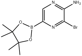 3-溴-5-(4,4,5,5-四甲基-1,3,2-二噁硼烷-2-基)吡嗪-2-胺 结构式