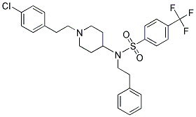 N-(1-[2-(4-CHLOROPHENYL)ETHYL]PIPERIDIN-4-YL)-N-(2-PHENYLETHYL)-4-(TRIFLUOROMETHYL)BENZENESULFONAMIDE 结构式