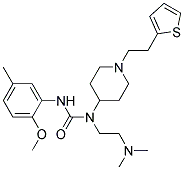 N-[2-(DIMETHYLAMINO)ETHYL]-N'-(2-METHOXY-5-METHYLPHENYL)-N-(1-[2-(2-THIENYL)ETHYL]PIPERIDIN-4-YL)UREA 结构式