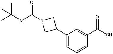 3-{1-[(叔丁氧基)羰基]氮杂环丁烷-3-基}苯甲酸 结构式