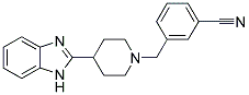 3-([4-(1H-BENZIMIDAZOL-2-YL)PIPERIDIN-1-YL]METHYL)BENZONITRILE 结构式