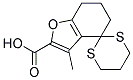 3-METHYL-6,7-DIHYDRO-5H-SPIRO[1-BENZOFURAN-4,2'-[1,3]DITHIANE]-2-CARBOXYLIC ACID 结构式