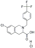 7-CHLORO-2-(4-TRIFLUOROMETHYL-BENZYL)-1,2,3,4-TETRAHYDRO-ISOQUINOLINE-3-CARBOXYLIC ACID HYDROCHLORIDE 结构式