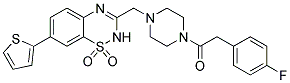 3-((4-[(4-FLUOROPHENYL)ACETYL]PIPERAZIN-1-YL)METHYL)-7-(2-THIENYL)-2H-1,2,4-BENZOTHIADIAZINE 1,1-DIOXIDE 结构式