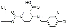 4-(3,4-DICHLORO-BENZYLAMINO)-PIPERIDINE-1,3-DICARBOXYLIC ACID 1-TERT-BUTYL ESTER HYDROCHLORIDE 结构式