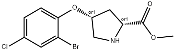 METHYL (2S,4S)-4-(2-BROMO-4-CHLOROPHENOXY)-2-PYRROLIDINECARBOXYLATE 结构式