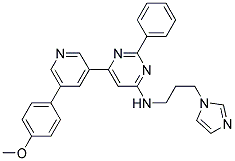 (3-IMIDAZOL-1-YL-PROPYL)-(6-[5-(4-METHOXY-PHENYL)-PYRIDIN-3-YL]-2-PHENYL-PYRIMIDIN-4-YL)-AMINE 结构式