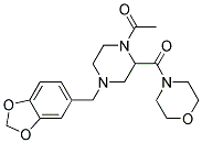 4-([1-ACETYL-4-(1,3-BENZODIOXOL-5-YLMETHYL)PIPERAZIN-2-YL]CARBONYL)MORPHOLINE 结构式