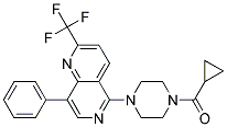 5-[4-(CYCLOPROPYLCARBONYL)PIPERAZIN-1-YL]-8-PHENYL-2-(TRIFLUOROMETHYL)-1,6-NAPHTHYRIDINE 结构式