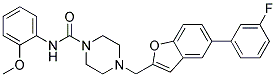 4-([5-(3-Fluorophenyl)-1-benzofuran-2-yl]methyl)-N-(2-methoxyphenyl)piperazine-1-carboxamide 结构式