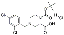 4-(2,4-DICHLORO-BENZYL)-PIPERAZINE-1,2-DICARBOXYLIC ACID 1-TERT-BUTYL ESTER HYDROCHLORIDE 结构式