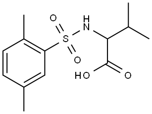 N-(2,5-二甲基苯基磺酰基)-DL-缬氨酸 结构式