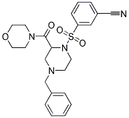 3-([4-BENZYL-2-(MORPHOLIN-4-YLCARBONYL)PIPERAZIN-1-YL]SULFONYL)BENZONITRILE 结构式