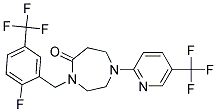 4-[2-FLUORO-5-(TRIFLUOROMETHYL)BENZYL]-1-[5-(TRIFLUOROMETHYL)PYRIDIN-2-YL]-1,4-DIAZEPAN-5-ONE 结构式