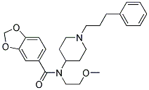 N-(2-METHOXYETHYL)-N-[1-(3-PHENYLPROPYL)PIPERIDIN-4-YL]-1,3-BENZODIOXOLE-5-CARBOXAMIDE 结构式