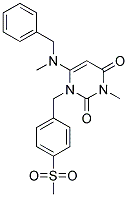 6-(BENZYL-METHYL-AMINO)-1-(4-METHANESULFONYL-BENZYL)-3-METHYL-1H-PYRIMIDINE-2,4-DIONE 结构式