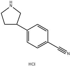 4-(PYRROLIDIN-3-YL)BENZONITRILE HYDROCHLORIDE 结构式