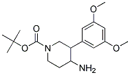 TERT-BUTYL 4-AMINO-3-(3,5-DIMETHOXYPHENYL)PIPERIDINE-1-CARBOXYLATE 结构式