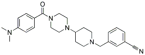 3-[(4-(4-[4-(DIMETHYLAMINO)BENZOYL]PIPERAZIN-1-YL)PIPERIDIN-1-YL)METHYL]BENZONITRILE 结构式