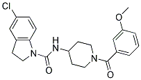 5-CHLORO-N-[1-(3-METHOXYBENZOYL)PIPERIDIN-4-YL]INDOLINE-1-CARBOXAMIDE 结构式