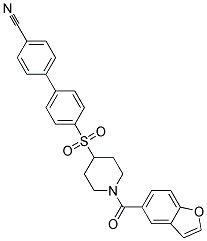 4'-([1-(1-BENZOFURAN-5-YLCARBONYL)PIPERIDIN-4-YL]SULFONYL)BIPHENYL-4-CARBONITRILE 结构式