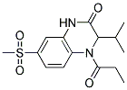 3-ISOPROPYL-7-(METHYLSULFONYL)-4-PROPIONYL-3,4-DIHYDROQUINOXALIN-2(1H)-ONE 结构式