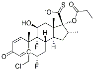 5-CHLOROMETHYL 6A,9A-DIFLUORO-11BETA-HYDROXY-16A-METHYL-3-OXO-17A-(PROPIONYLOXY)-ANDROSTA-1,4-DIENE-17BETA-CARBOTHIOATE 结构式