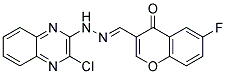 3-[(3-CHLOROQUINOXALIN-2-YL)-HYDRAZONOMETHYL]-6-FLUORO-CHROMEN-4-ONE 结构式