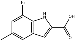 7-BROMO-5-METHYL-1H-INDOLE-2-CARBOXYLIC ACID 结构式