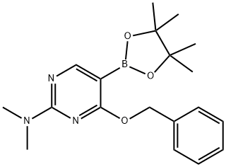 4-苄氧基-2-二甲胺基嘧啶-5-硼酸匹那醇酯 结构式
