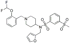 N-(1-[2-(DIFLUOROMETHOXY)BENZYL]PIPERIDIN-4-YL)-N-(2-FURYLMETHYL)-3-(METHYLSULFONYL)BENZENESULFONAMIDE 结构式