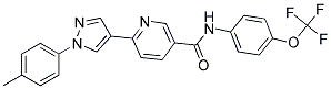 6-[1-(4-METHYLPHENYL)-1H-PYRAZOL-4-YL]-N-[4-(TRIFLUOROMETHOXY)PHENYL]NICOTINAMIDE 结构式