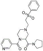 4-[2-(PHENYLSULFONYL)ETHYL]-1-(PYRIDIN-3-YLCARBONYL)-2-(PYRROLIDIN-1-YLCARBONYL)PIPERAZINE 结构式