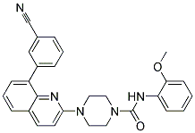 4-[8-(3-CYANOPHENYL)QUINOLIN-2-YL]-N-(2-METHOXYPHENYL)PIPERAZINE-1-CARBOXAMIDE 结构式