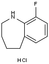 9-FLUORO-2,3,4,5-TETRAHYDRO-1H-BENZO[B]AZEPINE HYDROCHLORIDE 结构式