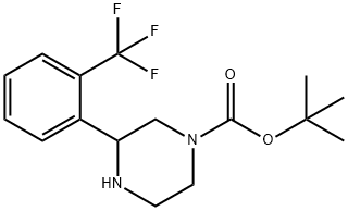 3-(2-TRIFLUOROMETHYL-PHENYL)-PIPERAZINE-1-CARBOXYLIC ACID TERT-BUTYL ESTER 结构式