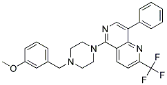 5-[4-(3-METHOXYBENZYL)PIPERAZIN-1-YL]-8-PHENYL-2-(TRIFLUOROMETHYL)-1,6-NAPHTHYRIDINE 结构式