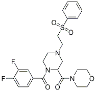 4-((1-(3,4-DIFLUOROBENZOYL)-4-[2-(PHENYLSULFONYL)ETHYL]PIPERAZIN-2-YL)CARBONYL)MORPHOLINE 结构式