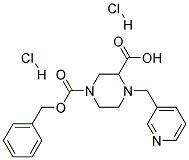 4-PYRIDIN-3-YLMETHYL-PIPERAZINE-1,3-DICARBOXYLIC ACID 1-BENZYL ESTER DIHYDROCHLORIDE 结构式