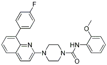 4-[8-(4-FLUOROPHENYL)QUINOLIN-2-YL]-N-(2-METHOXYPHENYL)PIPERAZINE-1-CARBOXAMIDE 结构式