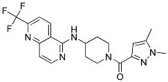 N-(1-[(1,5-DIMETHYL-1H-PYRAZOL-3-YL)CARBONYL]PIPERIDIN-4-YL)-2-(TRIFLUOROMETHYL)-1,6-NAPHTHYRIDIN-5-AMINE 结构式