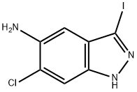 5-AMINO-6-CHLORO-3-IODO (1H)INDAZOLE 结构式