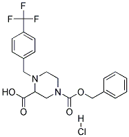 4-(4-TRIFLUOROMETHYL-BENZYL)-PIPERAZINE-1,3-DICARBOXYLIC ACID 1-BENZYL ESTER HYDROCHLORIDE 结构式